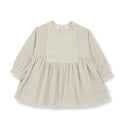 Oatmeal Long Sleeve Corduroy Back Button Kids Dress