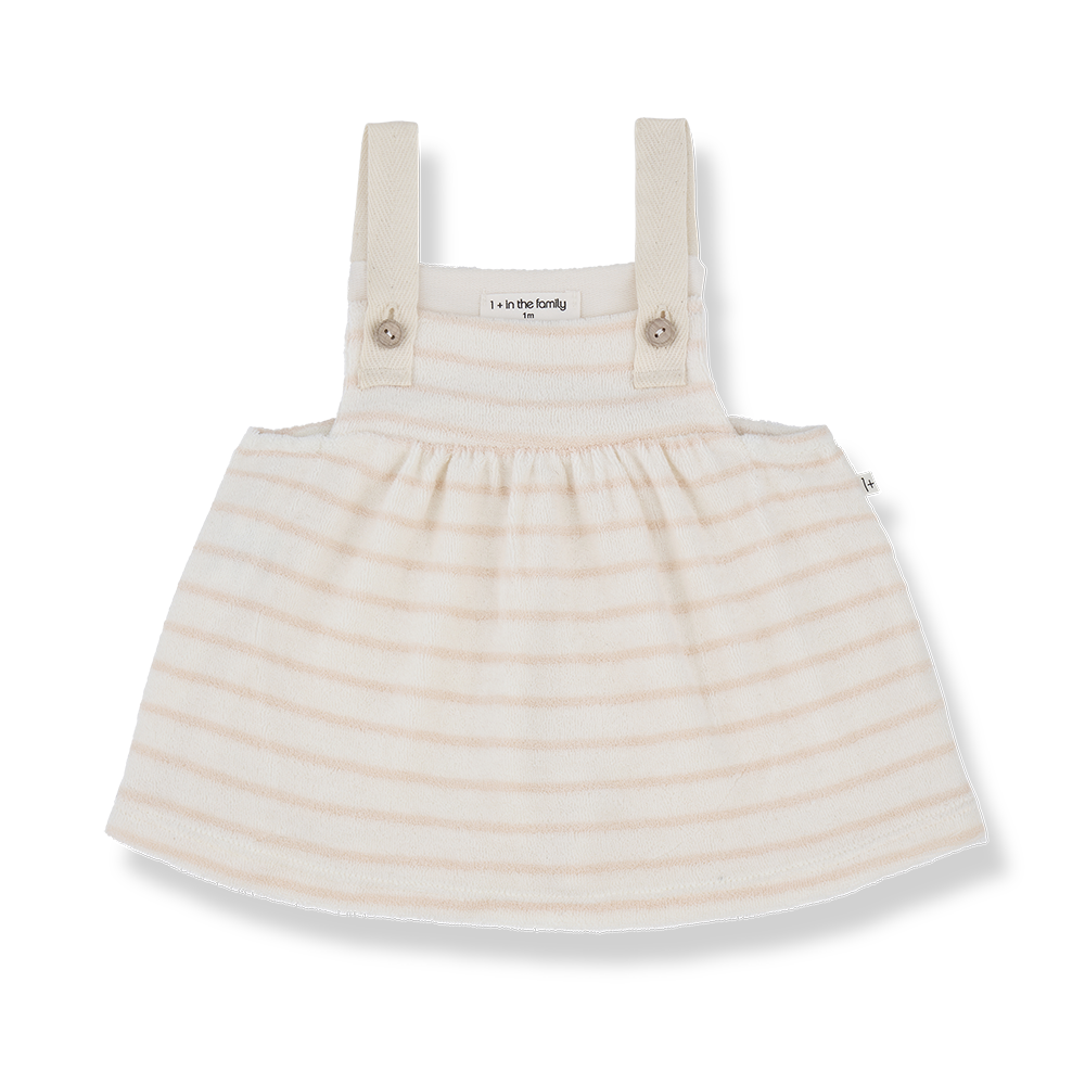Nude Elastic Chest Cotton Strap Dress with Matching Bloomer