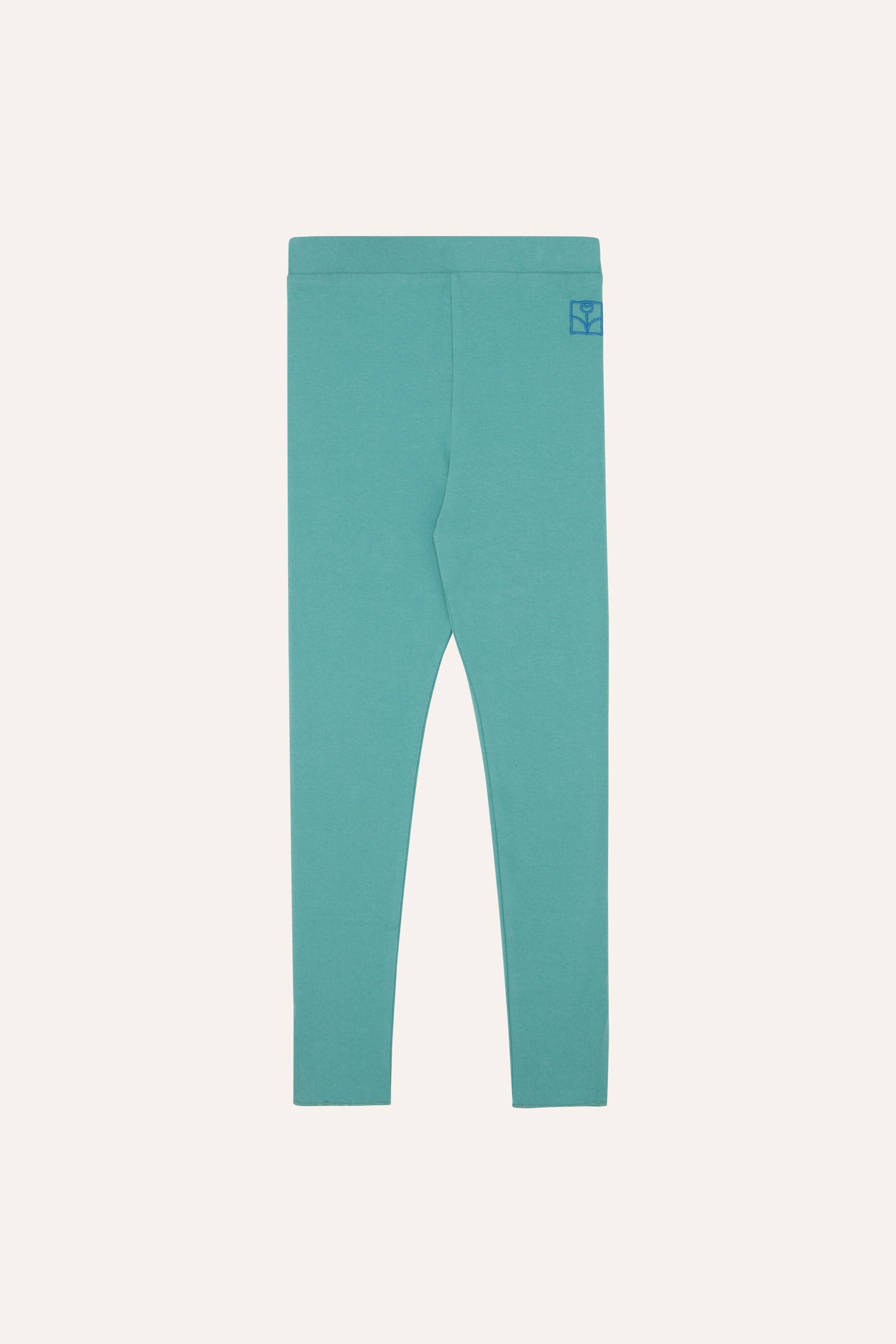 Blue Soft Elastic Waist Organic Cotton Kids Leggings