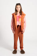 Terracotta Animal Print Terry Cotton Jogger Pants with Pockets