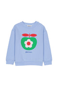 Light Blue Apple Print Organic Cotton Sweatshirt
