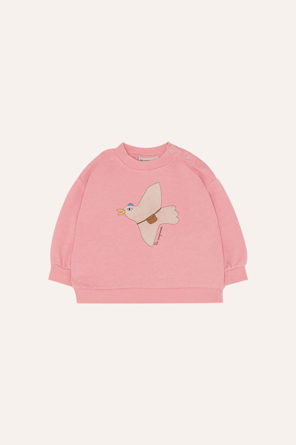 Oversized Organic Cotton Pink Pigeon Print Sweatshirt
