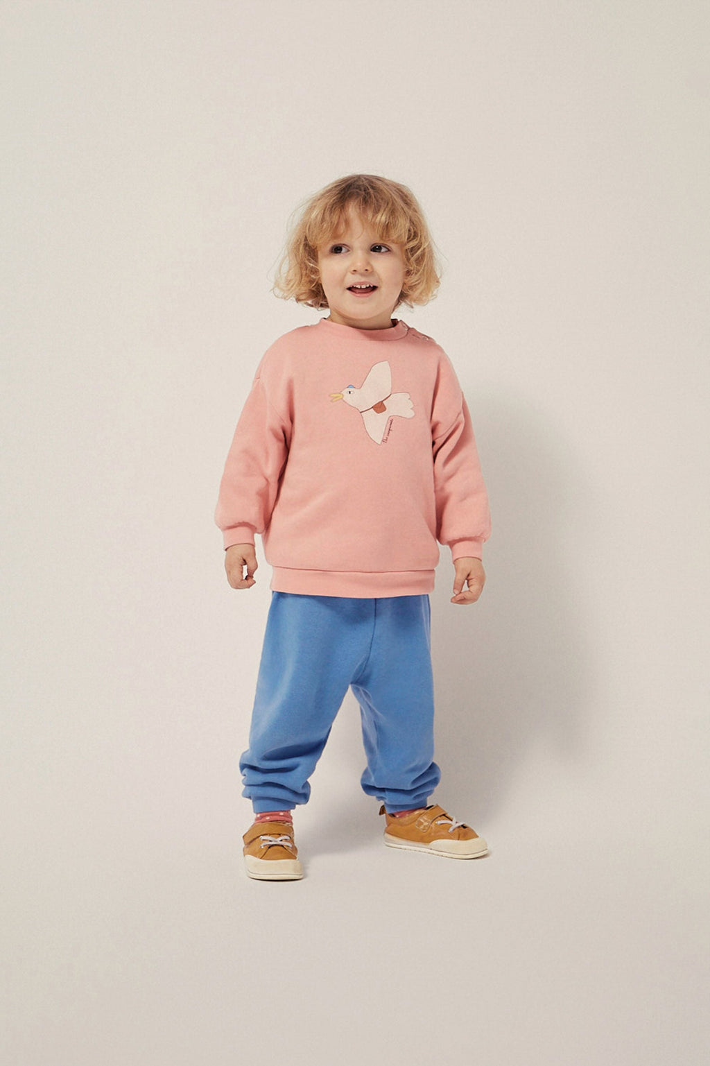 Oversized Organic Cotton Pink Pigeon Print Sweatshirt