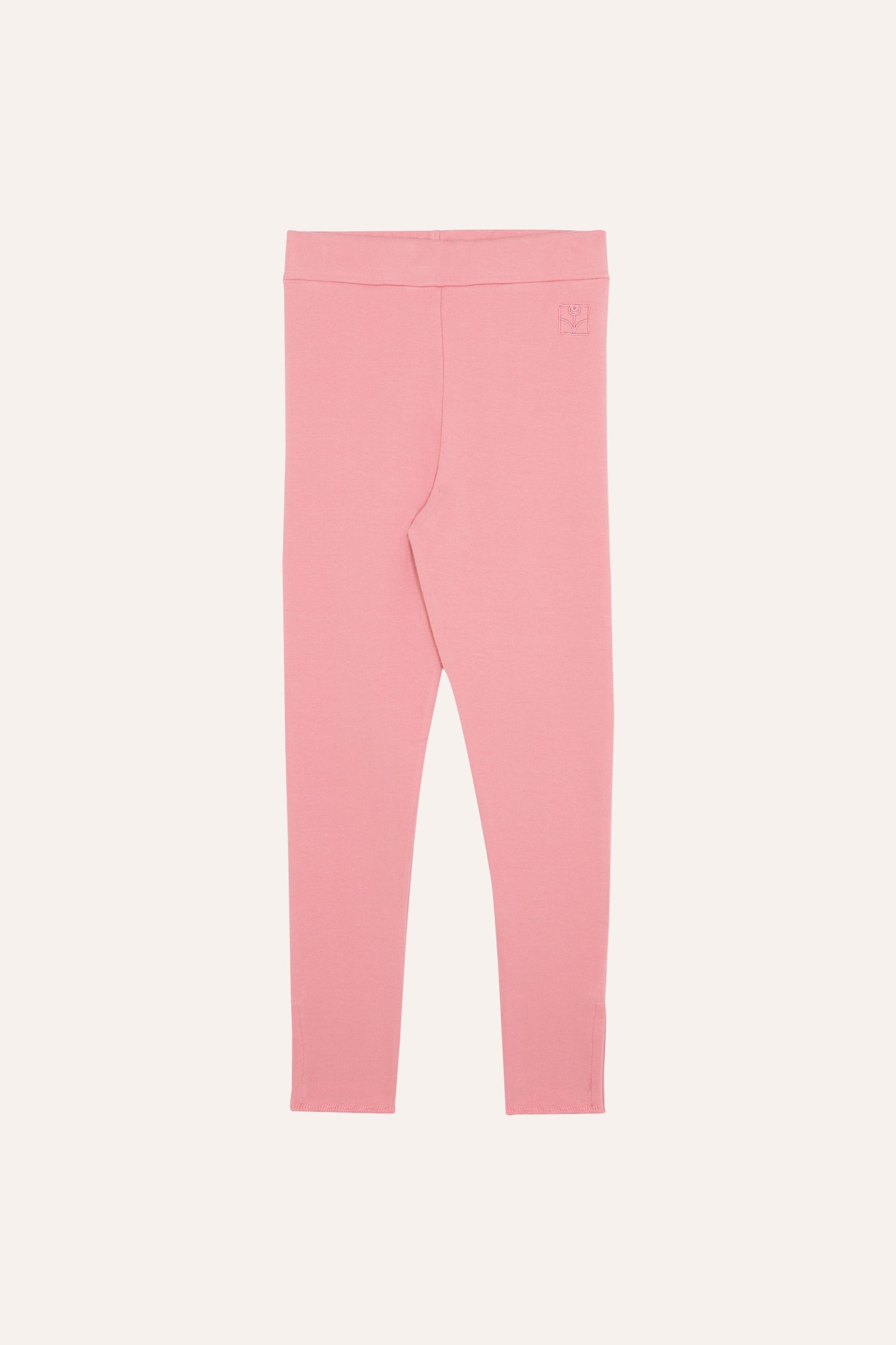Pink Soft Elastic Waist Organic Cotton Kids Leggings