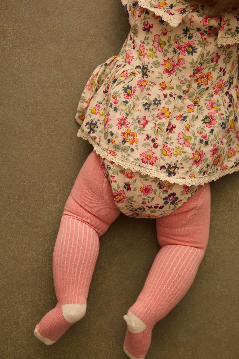 Cream Wild Flowers Ruffled Collar Lace Trim Romper