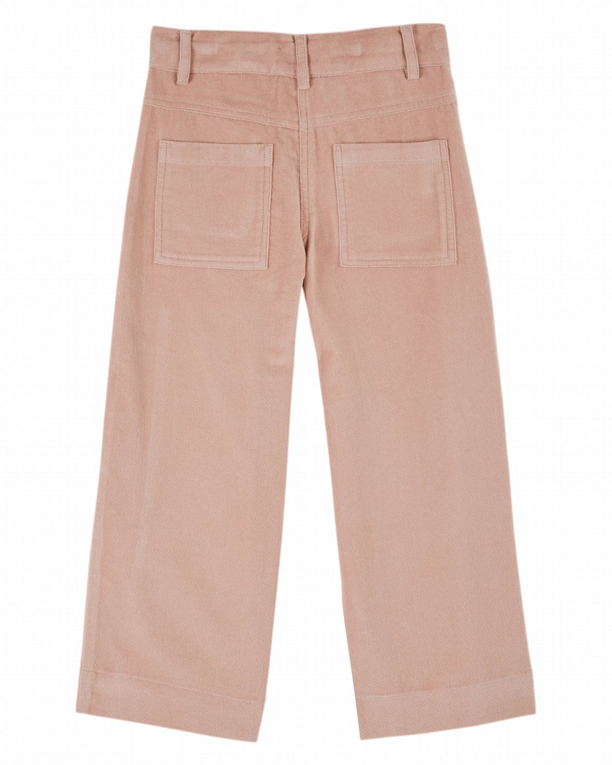 Peony Velour Straight Leg Pants with Embroidered Flower Pockets