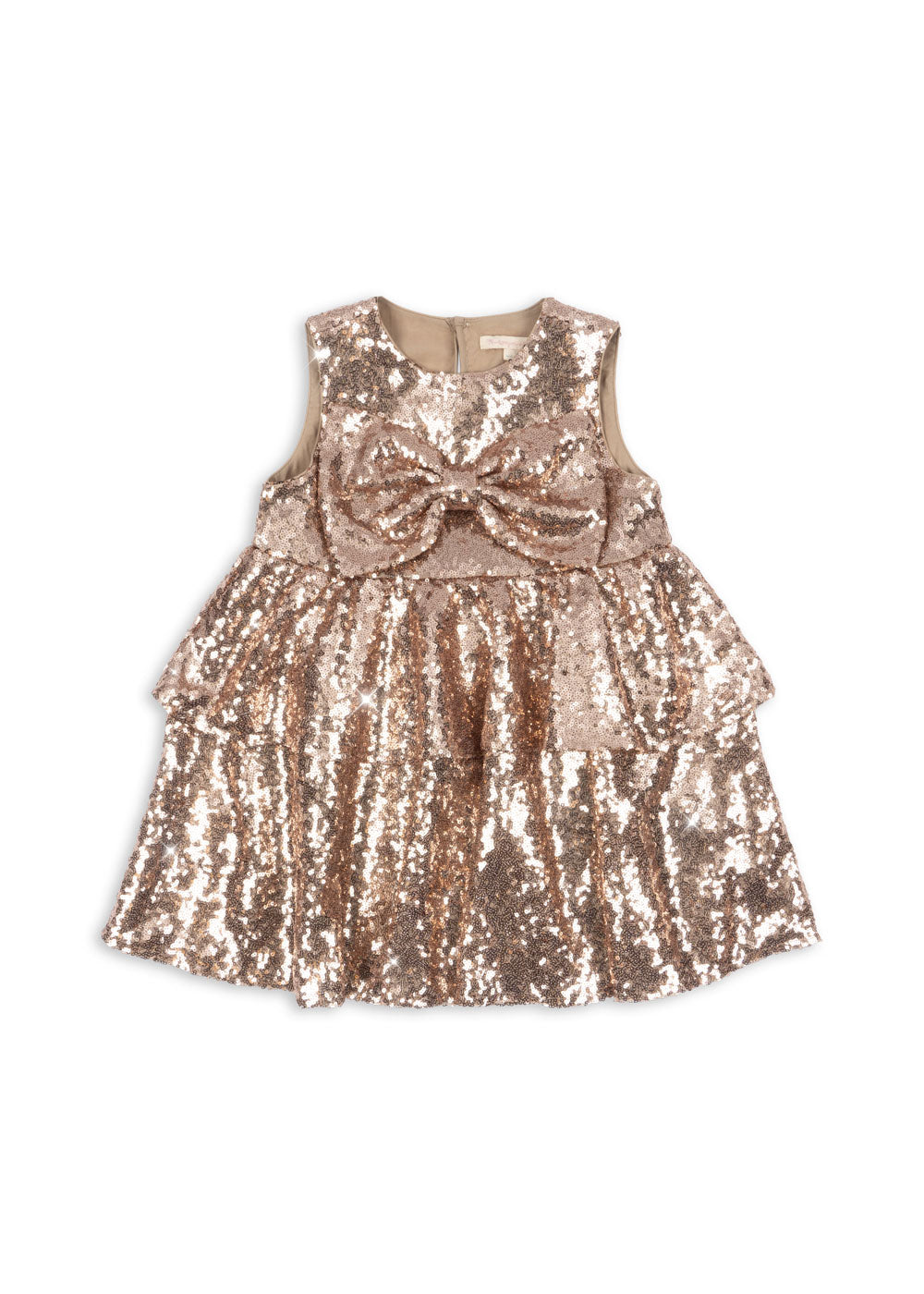 Smoke Gray Allover Sequin Oversized Bow Holiday Party Dress