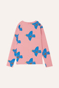Pink Long Sleeve Pigeon Allover Print Tee