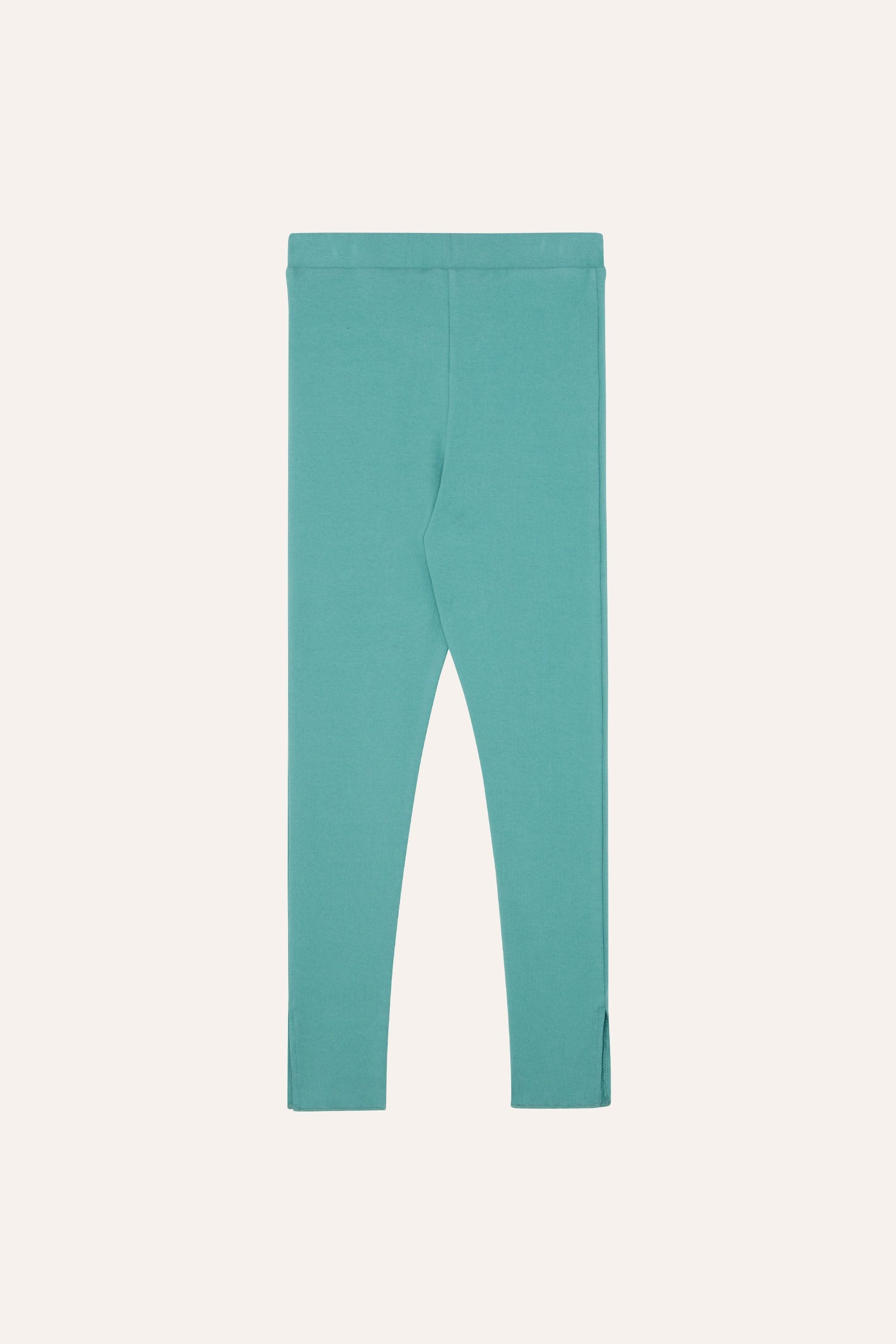 Blue Soft Elastic Waist Organic Cotton Kids Leggings