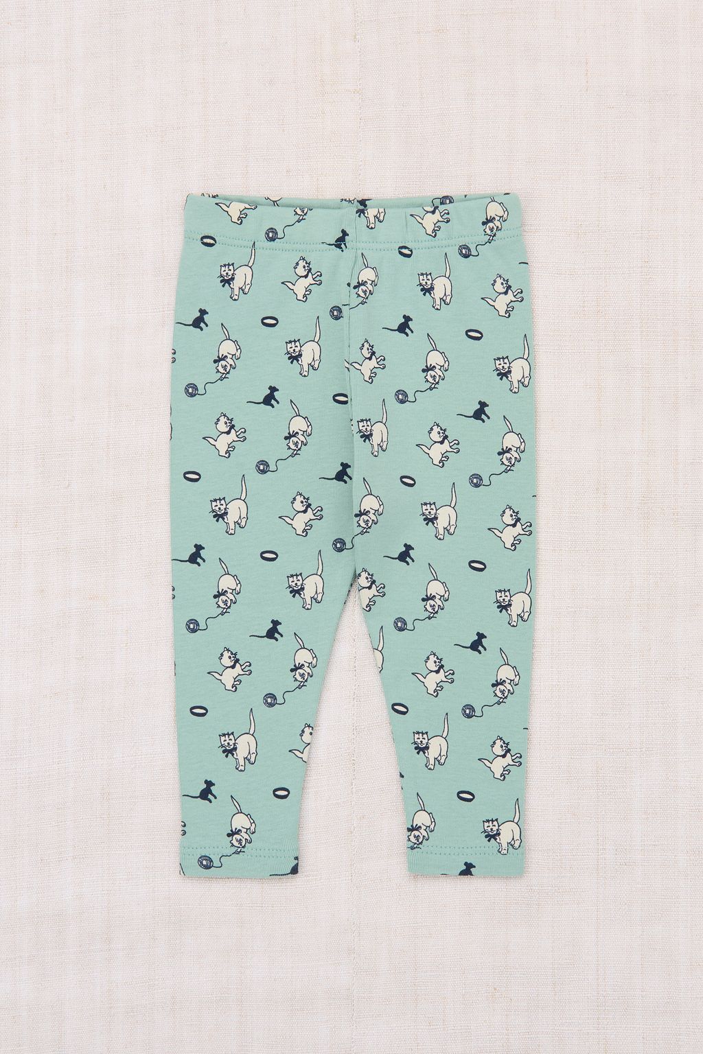 Sage Cat and Mouse Print Organic Pima Cotton Baby Legging